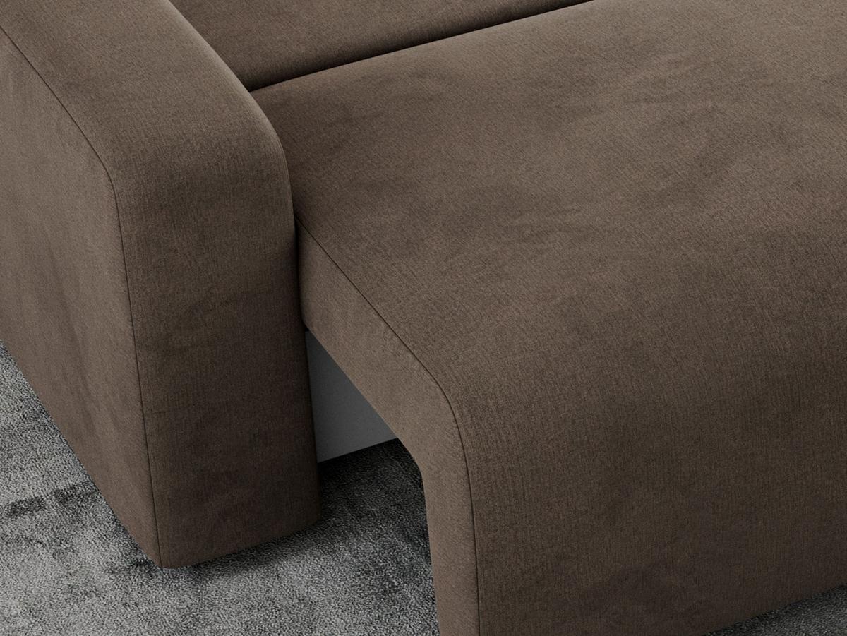 ECKSOFA ARGOS Braun Velours - Schwarz/Braun, Kunststoff/Textil (245/150cm) - MKS