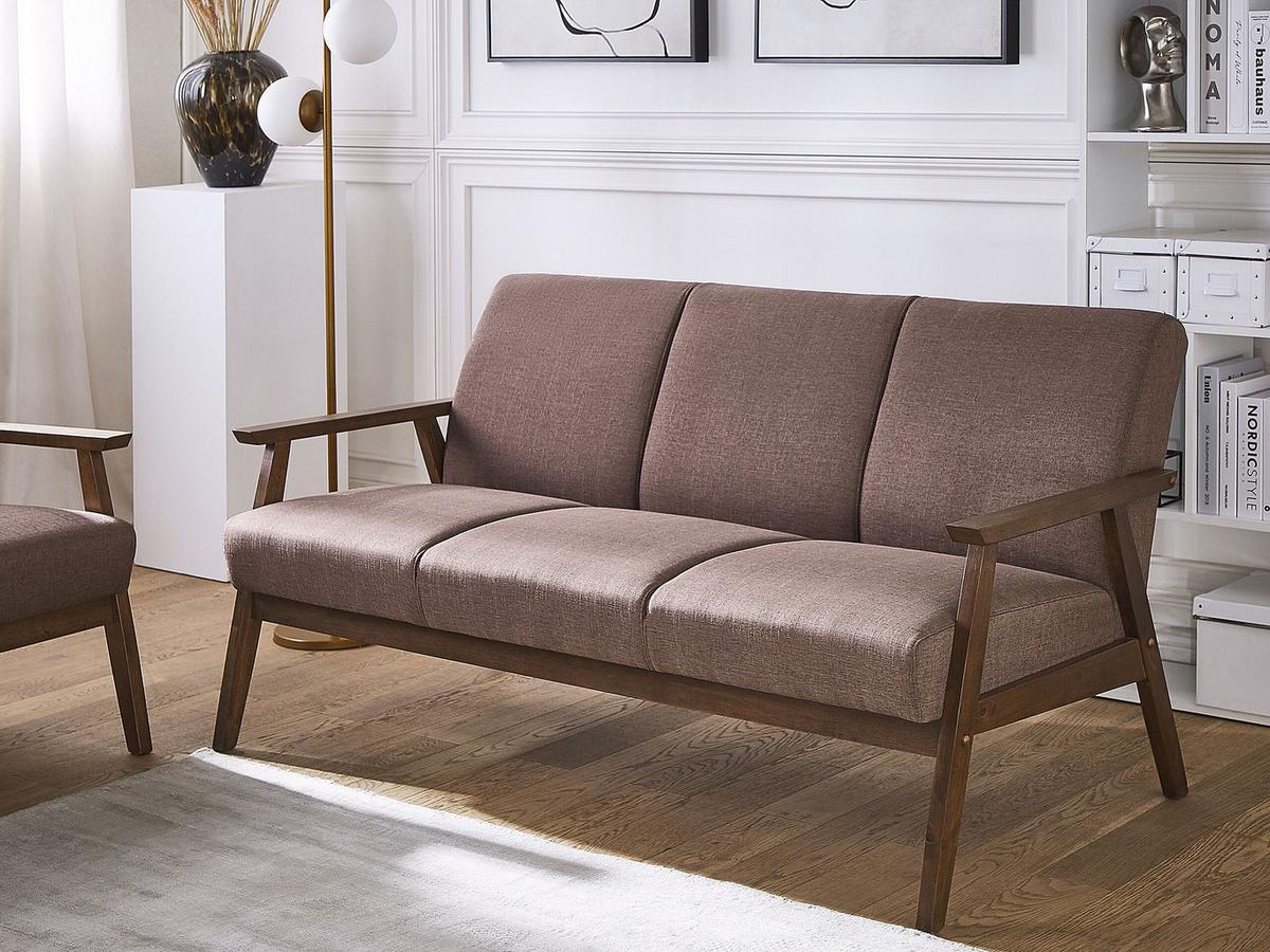 3-SITZER-SOFA Polsterbezug Braun Asnes - Braun, Textil (158/80/80cm) - Beliani