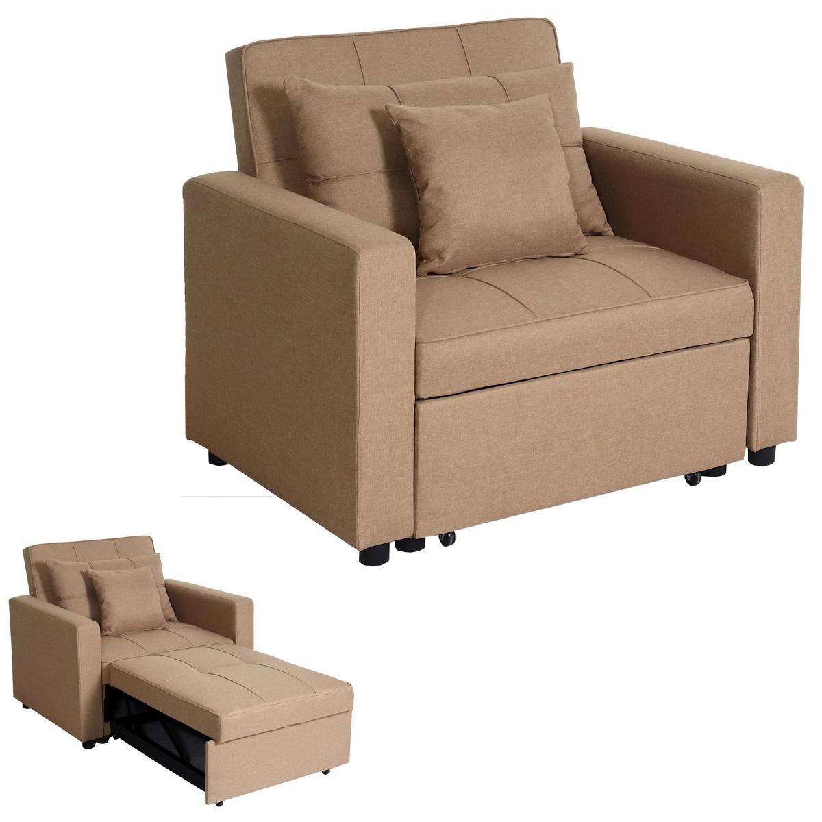 SCHLAFSESSEL taupe - Taupe, Textil (101/90/197cm) - MCW