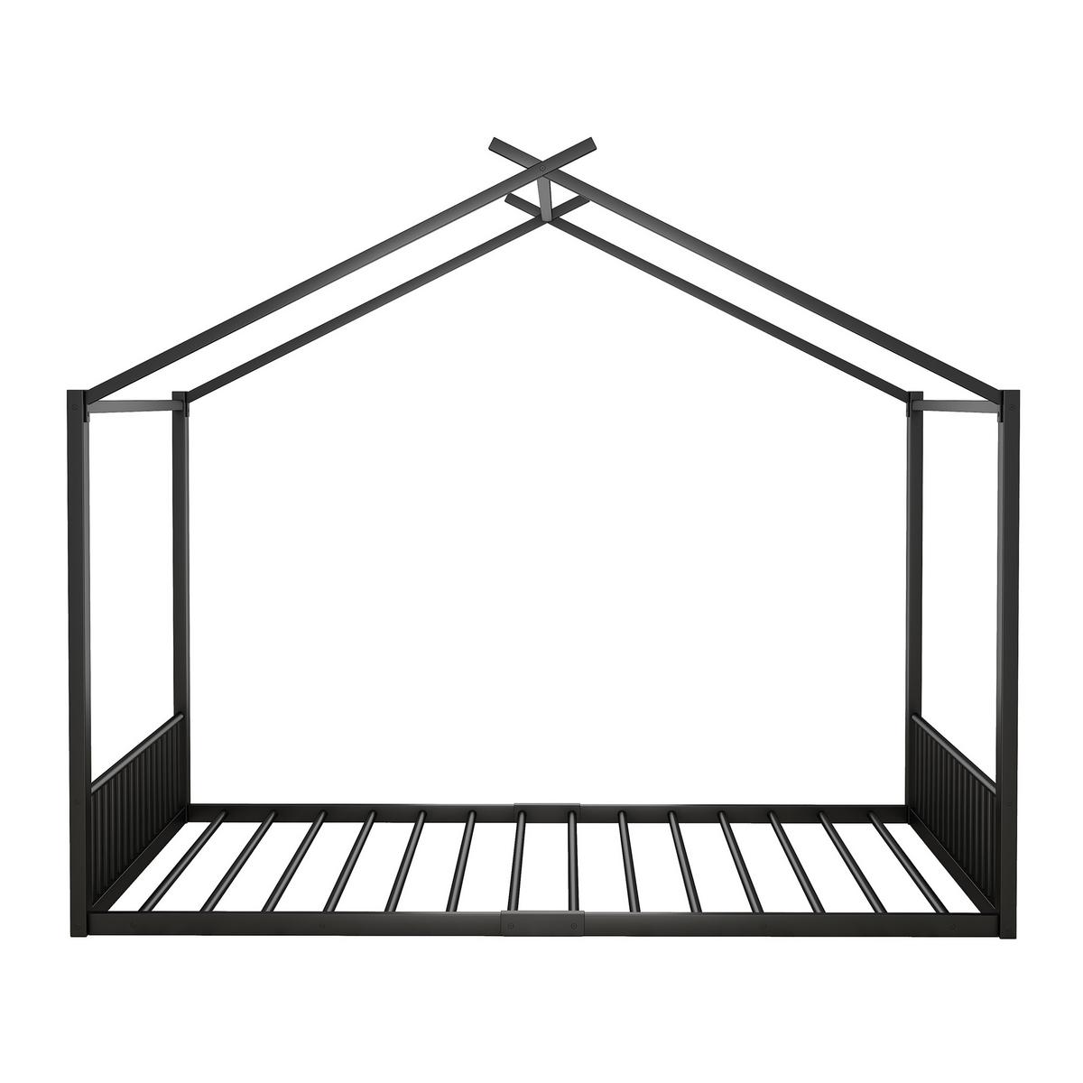 KINDERBETT metall 140x200 kinderbett schwarz - Schwarz, Metall (140/200cm) - Urban Meuble