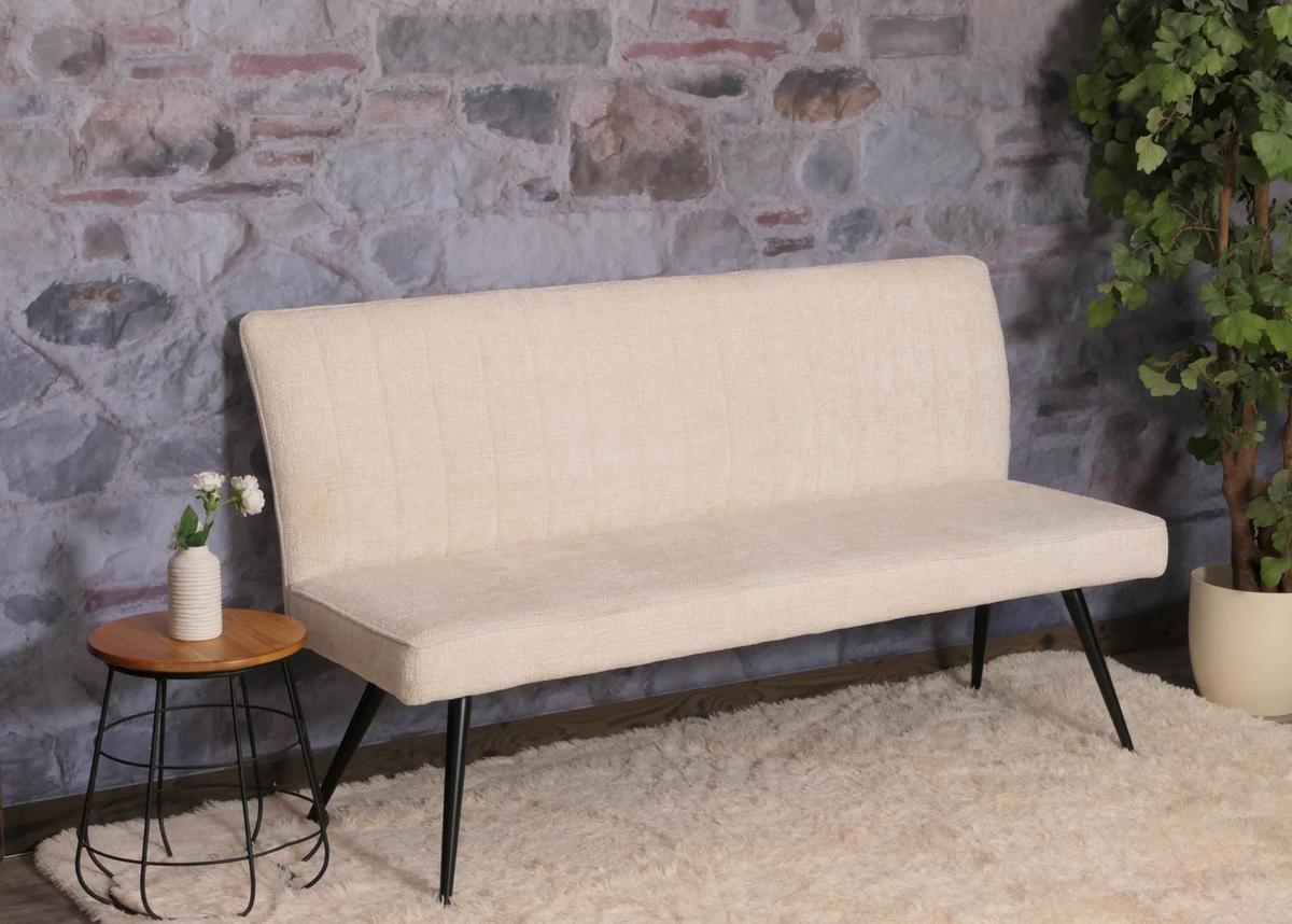 SITZBANK Beige - Dunkelgrau/Beige, Textil (160/90/60cm) - MCW