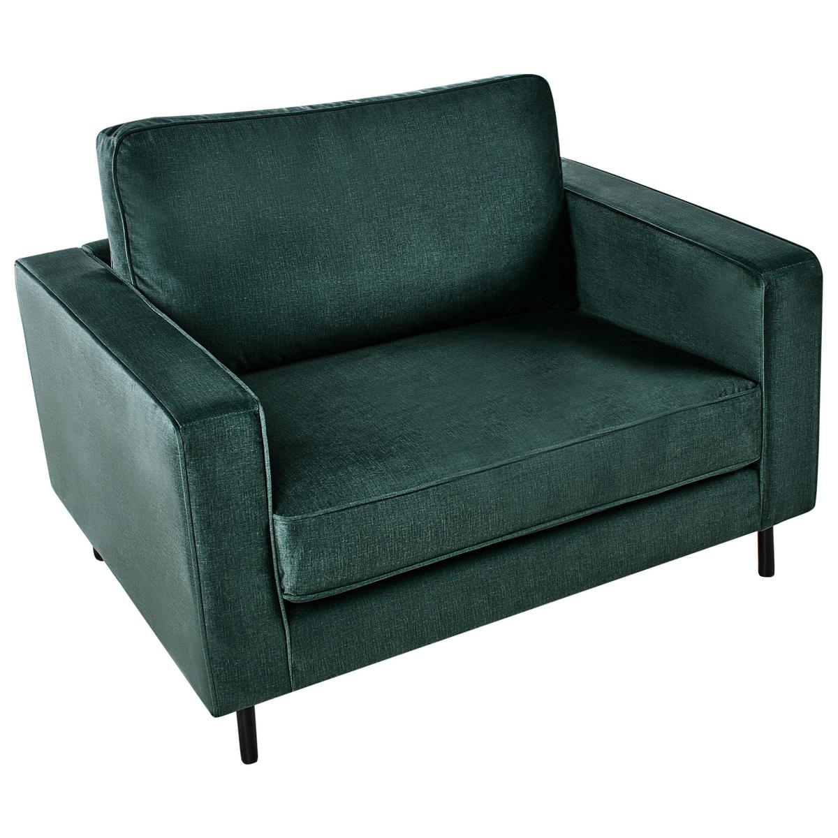 SESSEL Dunkelgrün Savalen - Dunkelgrün/Schwarz, Textil (117/87/91cm) - Beliani