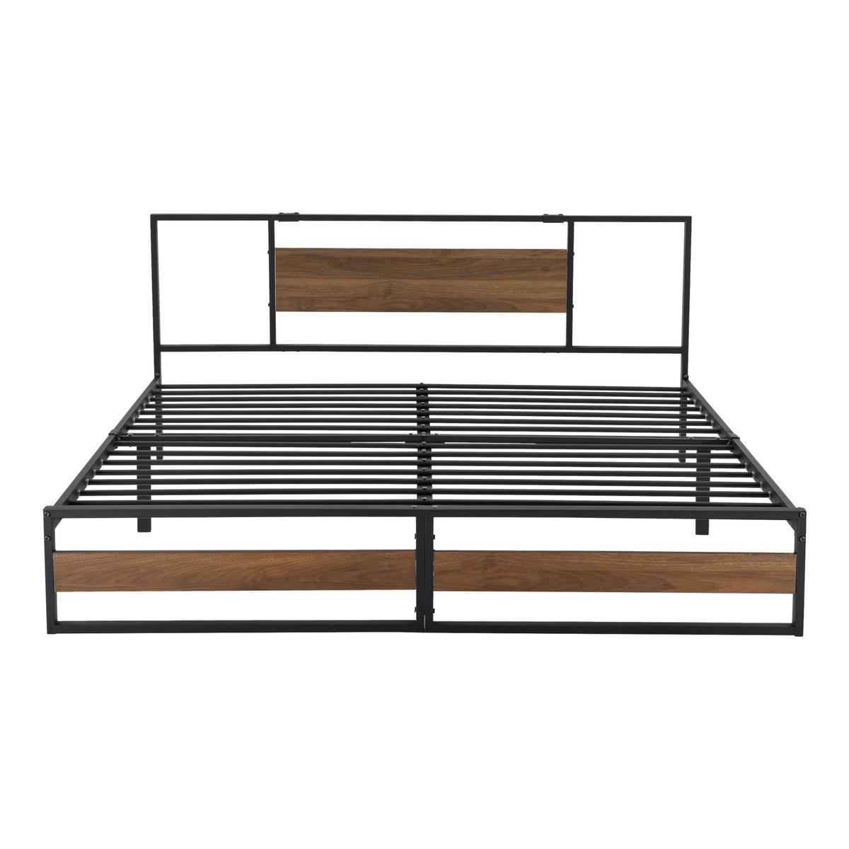 METALLBETT Villach - Schwarz, Metall (180/200cm) - [en.casa]