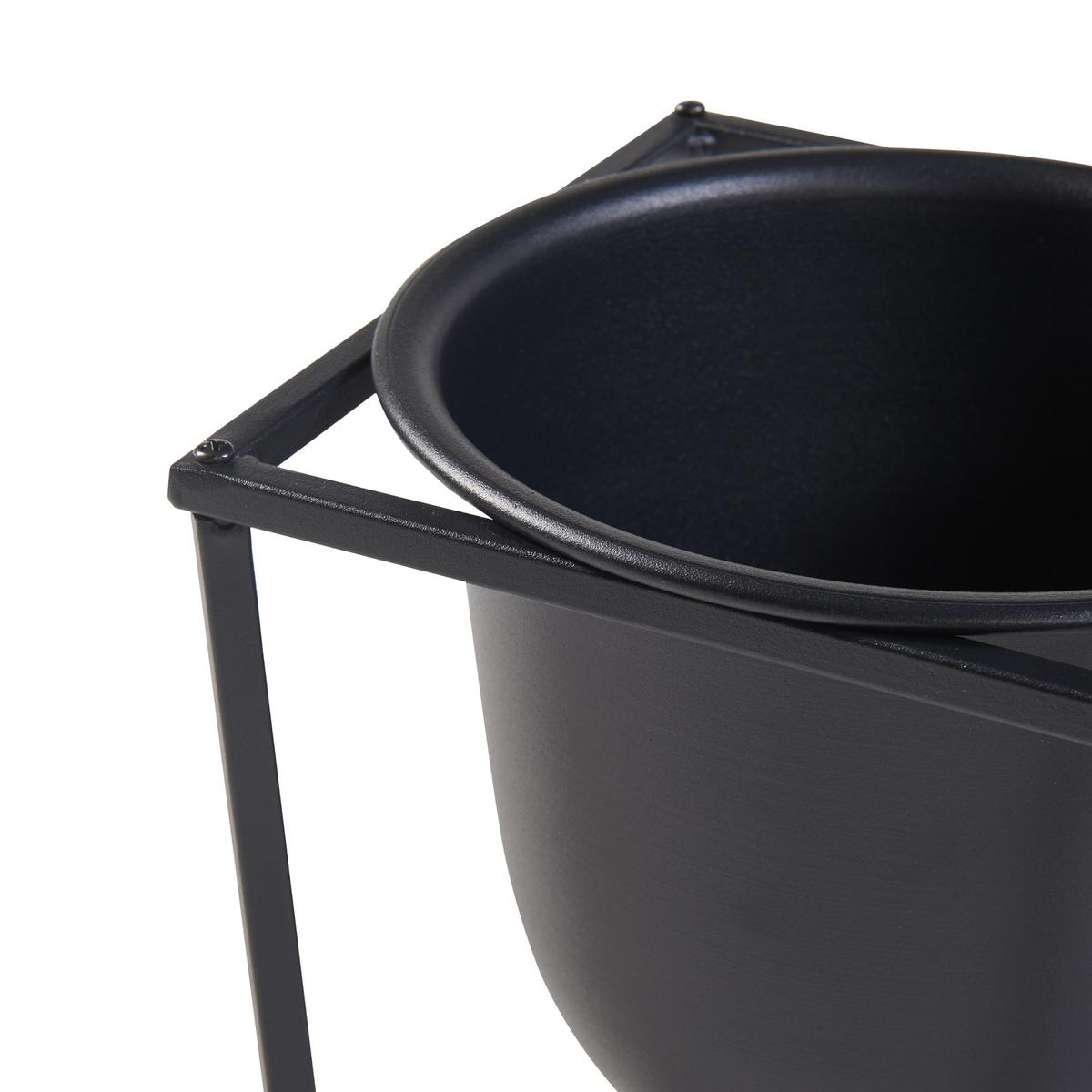 PFLANZENSTÄNDER-SET 2 TLG. Nordmaling - Schwarz, Metall (23/23.5/23cm) - [en.casa]