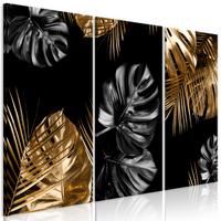 KUNSTDRUCK Schwarz 120/80 cm - Goldfarben/Schwarz, Textil (120/80cm) - KUNSTLOFT