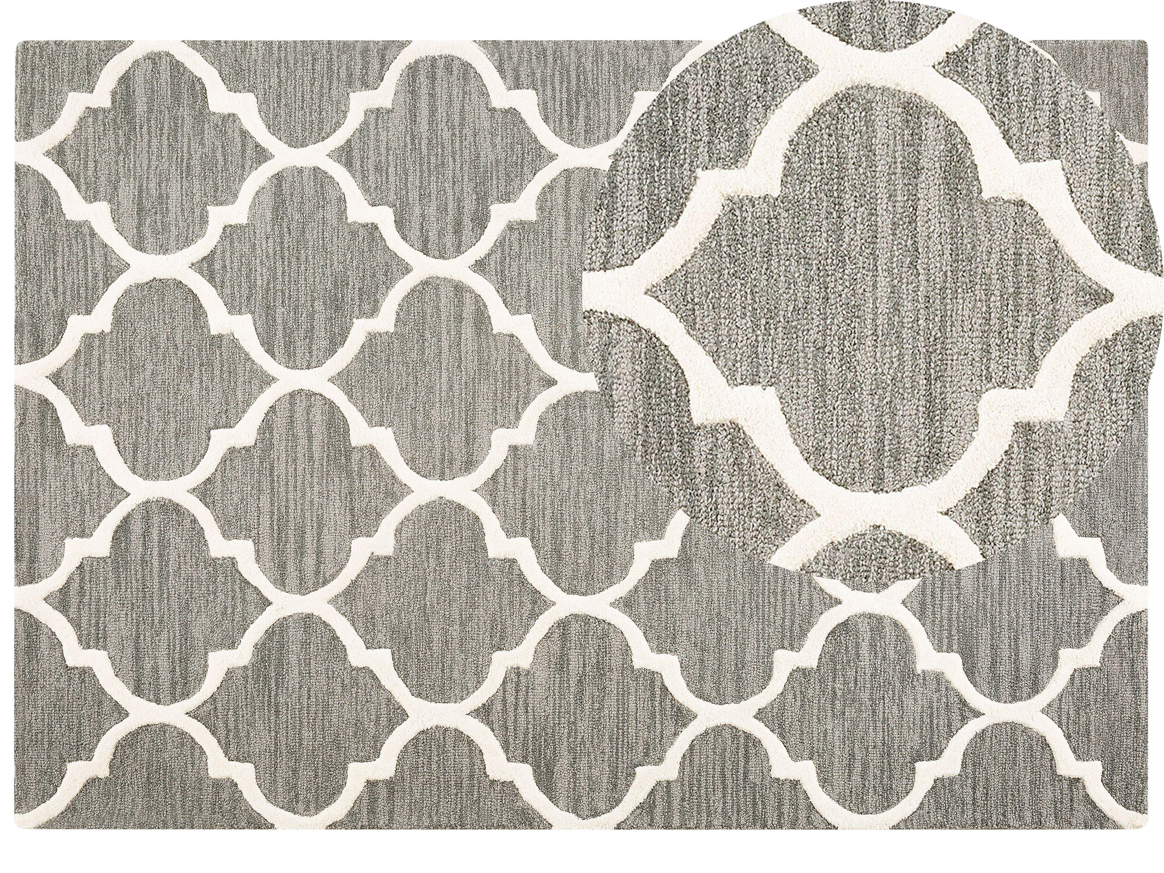KURZFLOR-TEPPICH Yalova 230/160 cm - Grau, Textil (160/230cm) - Beliani