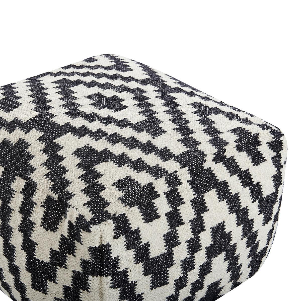 POUF Knidos 56/56/32 cm - Schwarz, Textil (56/32/56cm) - Beliani