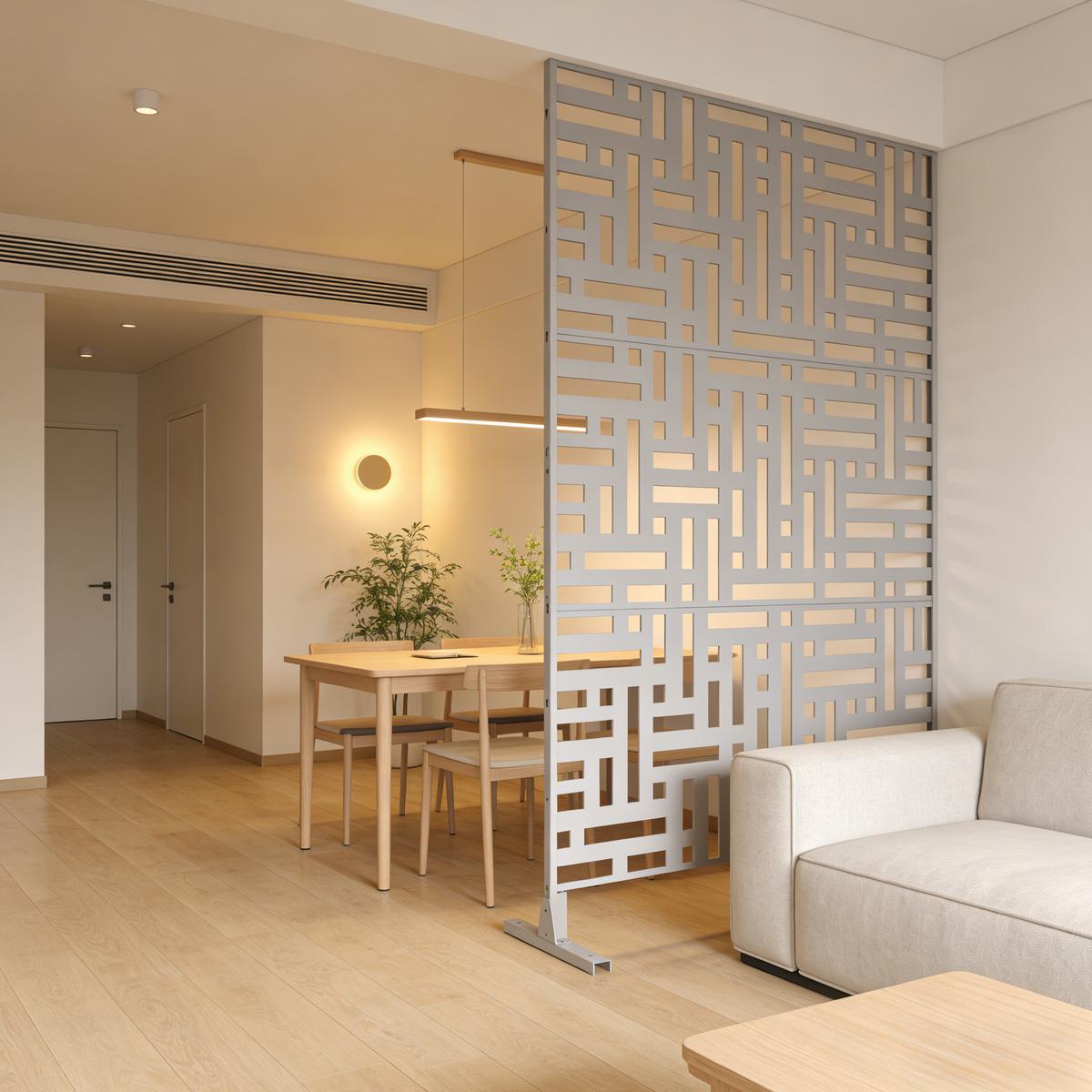 TRENNWAND Bernalda - Beige, Metall (120/180cm) - casa.pro
