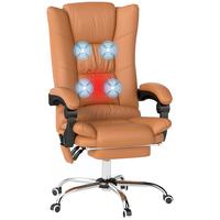 BÜROSTUHL mit Massagefunktion Ergonomischer Chefsessel mit Heizfunktion - Braun, Kunststoff (70/118/64cm) - Vinsetto