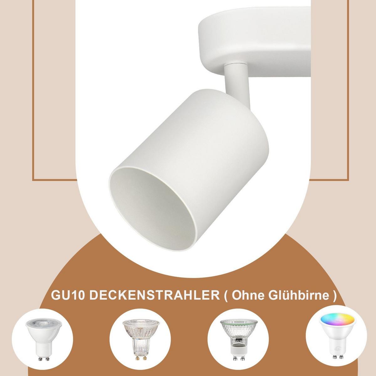 DECKENSTRAHLER Lichtfried 6/14/58 cm - Weiß, Metall (58/6/14cm) - ZMH