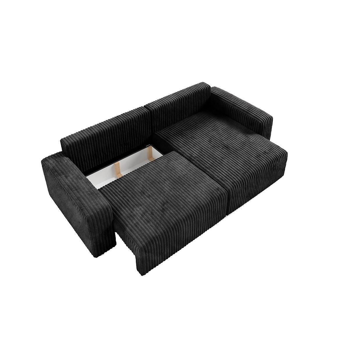 ECKSOFA Angela 3 Sitzplätze Schwarz - Schwarz, Holz (252/149cm) - Petits-meubles