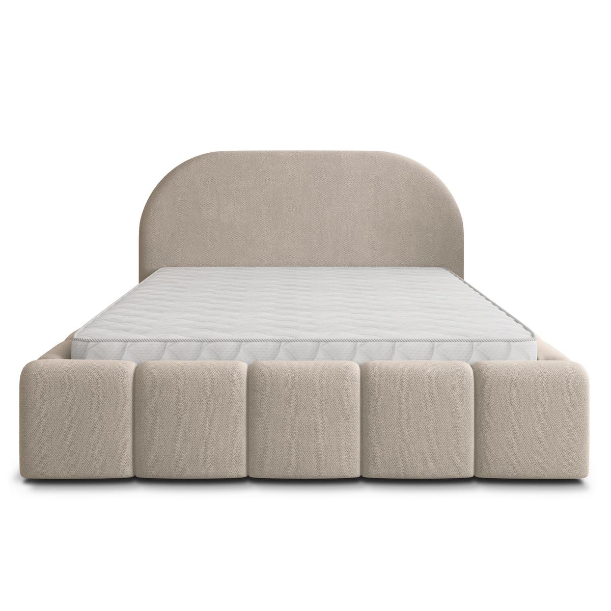 POLSTERBETT FLUSSO 140x200 cm mit Bettkästen - Beige - Beige, Holz (140/200cm) - MASSENO