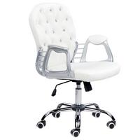 BÜROSTUHL Kunstleder Weiß Princess - Weiß, Textil/Metall (60/98/60cm) - Beliani