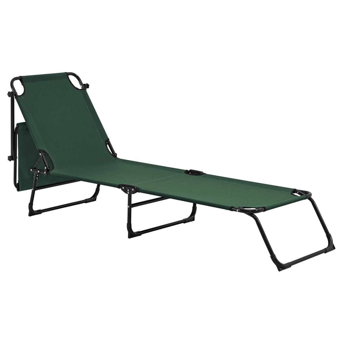 SONNENLIEGE Lomeda - Dunkelgrün, Metall (187/27/53cm) - casa.pro