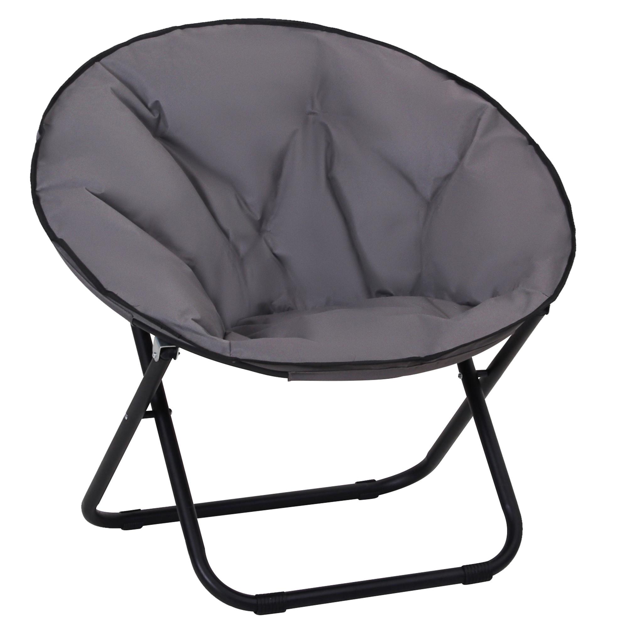 KLAPPSTUHL, Metall, 600D-Oxfordstoff, Grau - Grau, Metall (80/75/80cm) - Outsunny