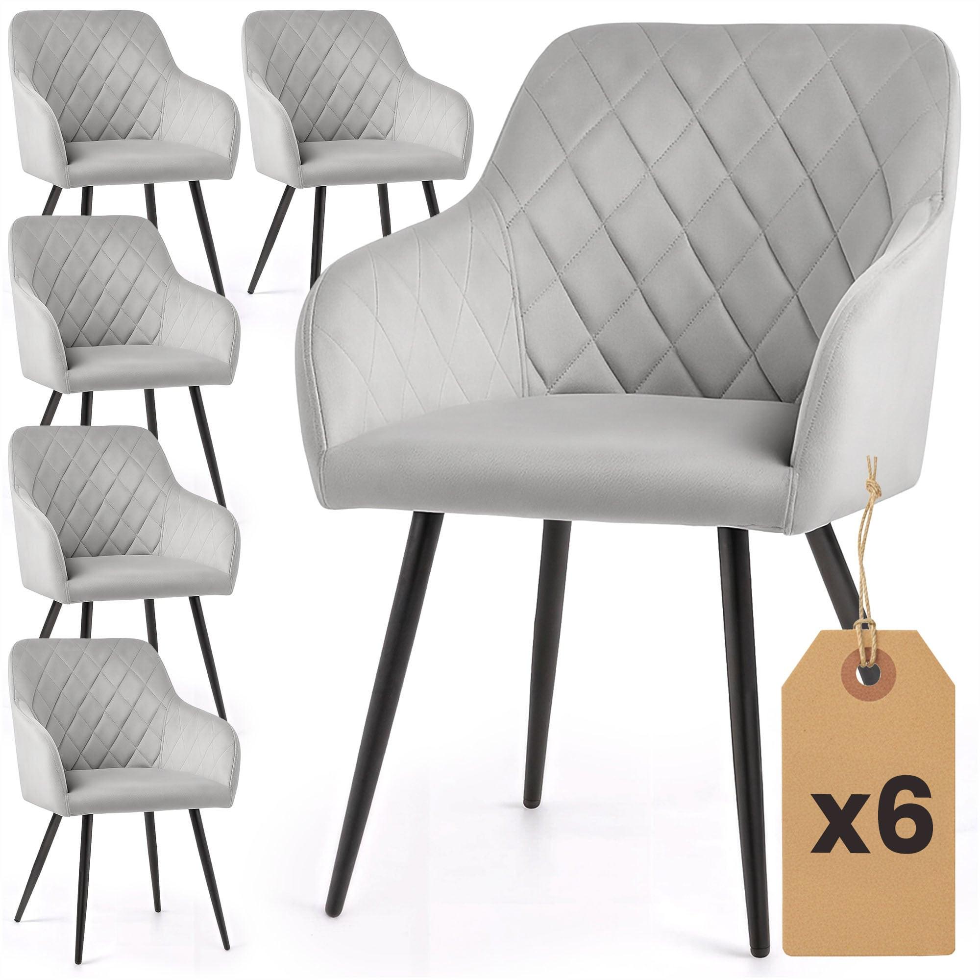 POLSTERSTUHL 6er Set, Metallbeine Grau, Schwarz 54,5/82/58 - Schwarz/Grau, Textil (55/82/52cm) - RAUMHIRSCH FURNITURE