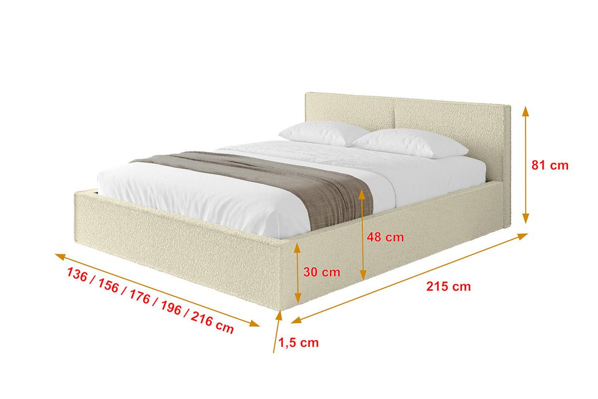 POLSTERBETT mit Bettkasten und Lattenrost, Bett mit Matratze H3/H4 - EMMI-V1 180x200 Beige - Taupe, Holzwerkstoff/Textil (180/200cm) - ALTDECOR