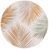 DESIGNER TEPPICH FARO TROPICAL BLÄTTER RUND - Naturfarben, Textil (120/120cm) - Pergamon