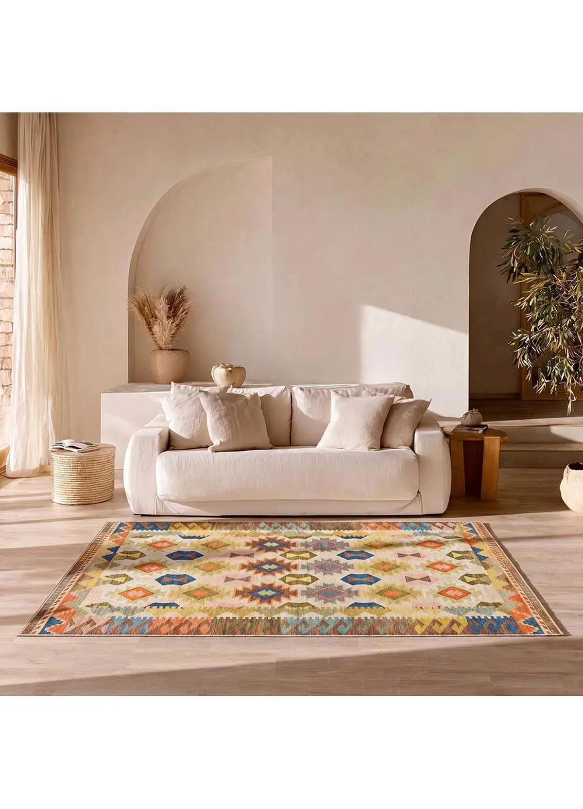 FLACHGEWEBETEPPICH Mehrfarbig Serak 140/200 cm - Multicolor, Textil (140/200cm) - Atticgo