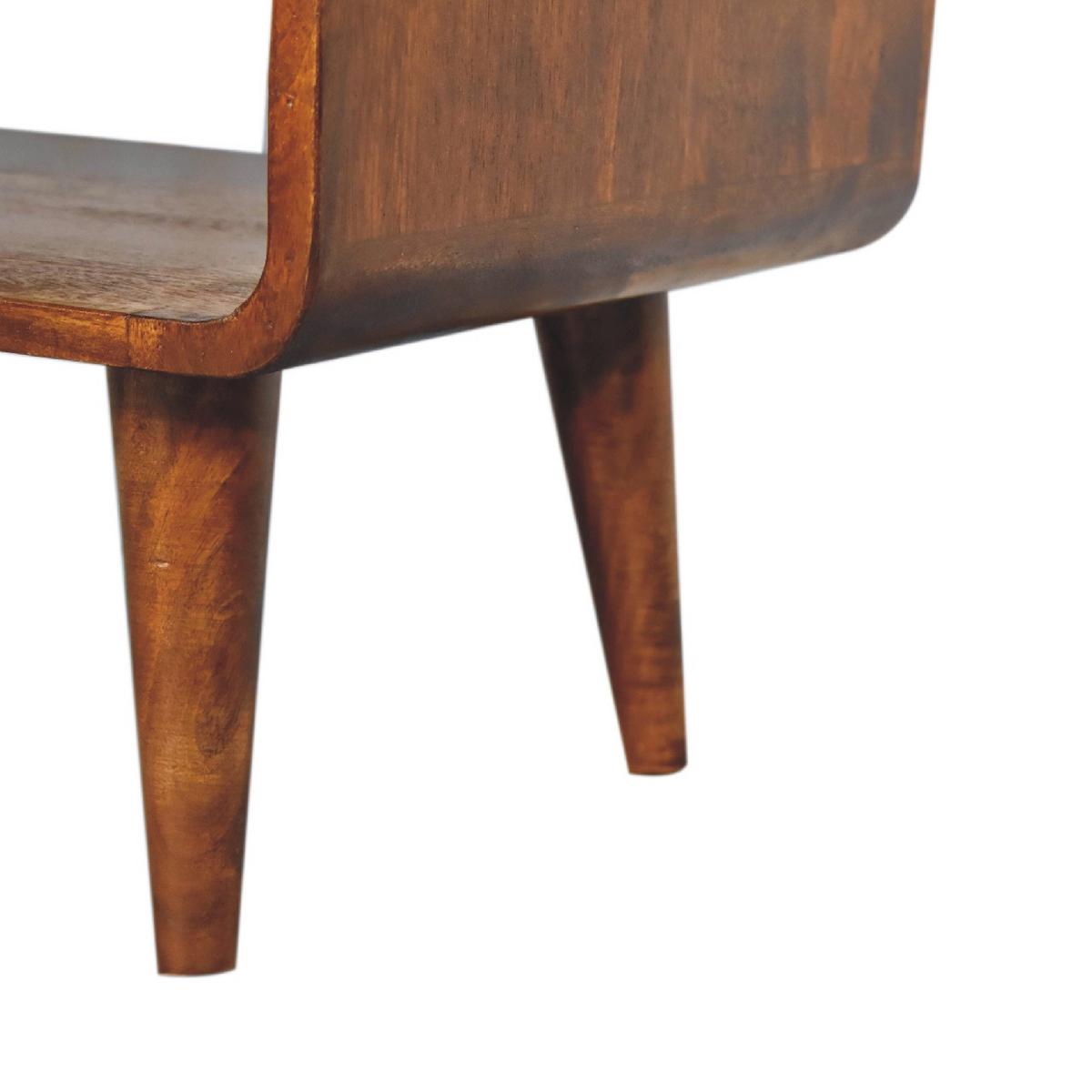 TV-EINHEIT, Massives Holz Offen Kastanienbraun, Offenes Fach, Dunkelbraun - Dunkelbraun/Messingfarben, Mangoholz/Holz (45/65/35cm) - Artisan Furniture