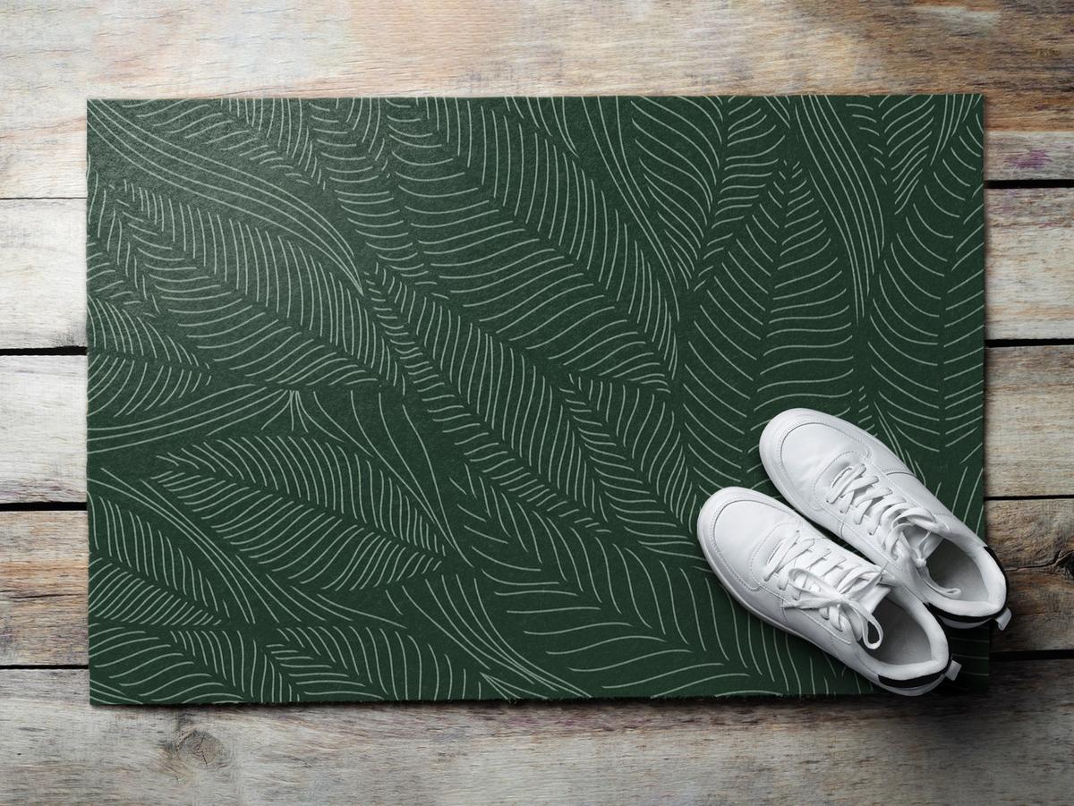 FUSSMATTE 60 x 40 cm Flora Muster - Grün, Textil (60/40cm) - TULUP