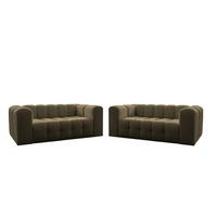 SOFASET Solvie 2-2 In Moly - Grün, Holzwerkstoff/Textil (200/75/106cm) - Fun Möbel