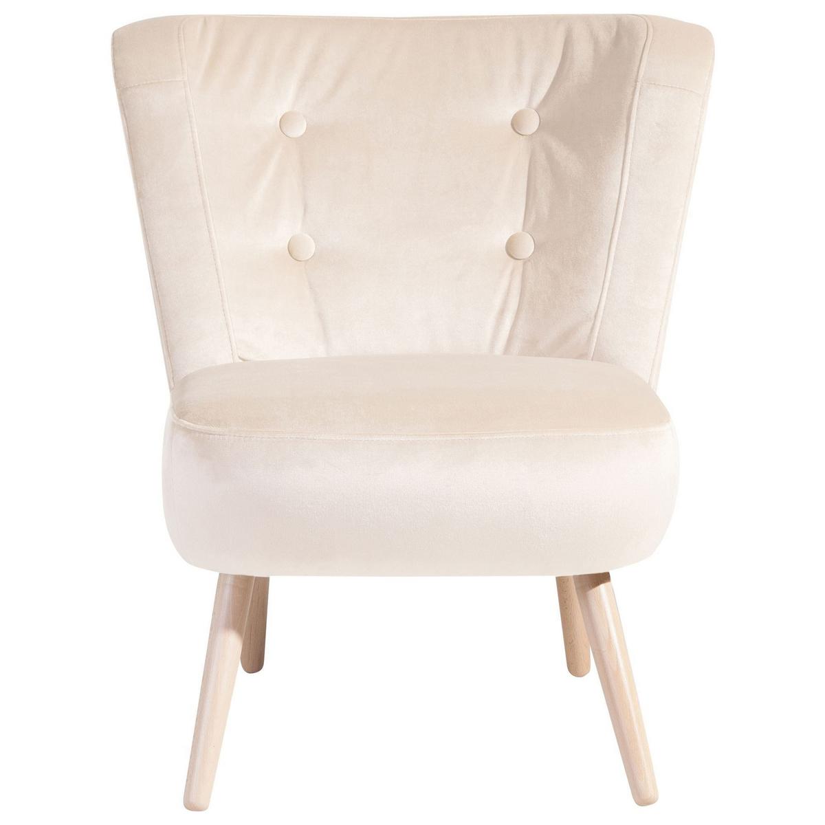 SESSEL Kassi Bezug Samtvelours Buche natur / creme - Weiß, Kunststoff (69/80/68cm) - 58aufmkessel