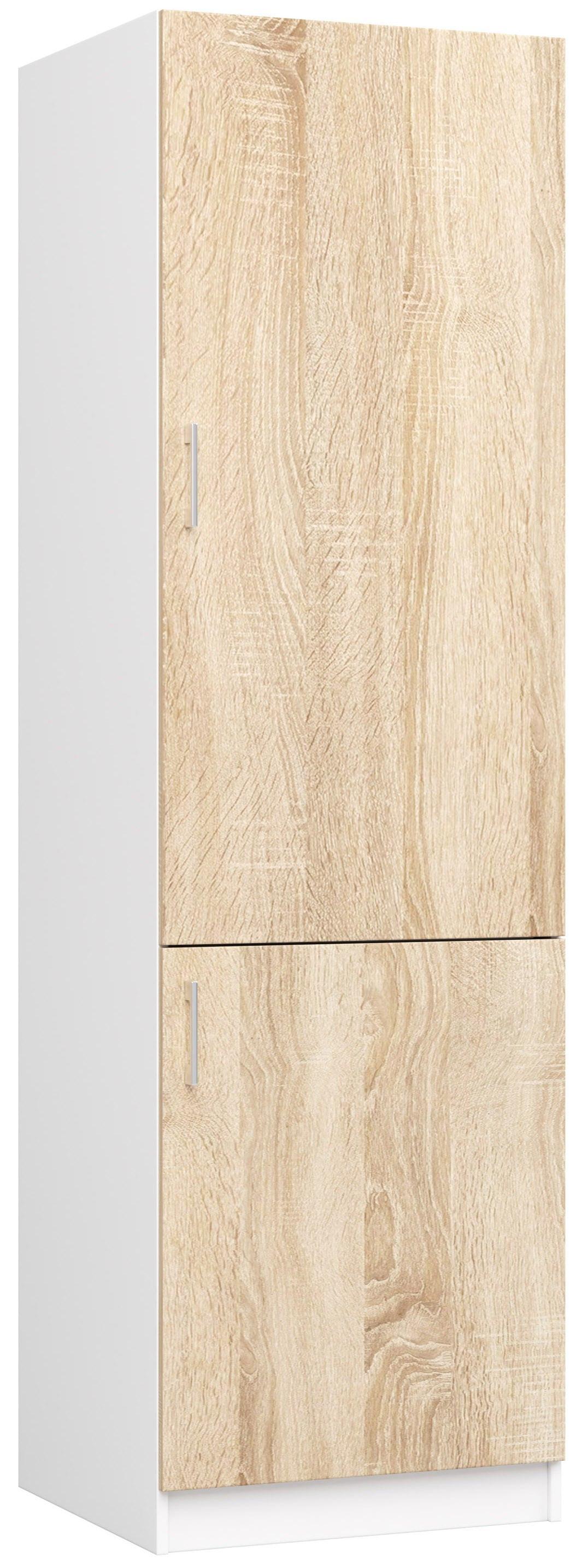 HOCHSCHRANK Weiß, Eiche Sonoma 205/60/55 - Weiß, Holzwerkstoff (60/205/55cm) - RAUMHIRSCH FURNITURE
