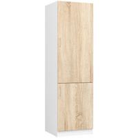 HOCHSCHRANK Weiß, Eiche Sonoma 205/60/55 - Weiß, Holzwerkstoff (60/205/55cm) - RAUMHIRSCH FURNITURE