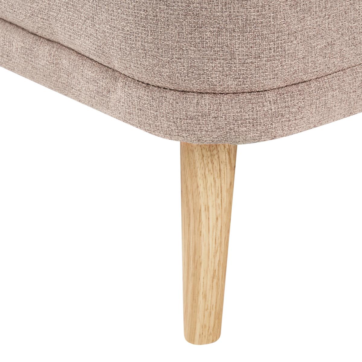CHAISELONGUE-RECHTSSEITIGE Stoff Hellbraun Tanlay - Hellbraun/Braun, Textil (74/78/153cm) - Beliani