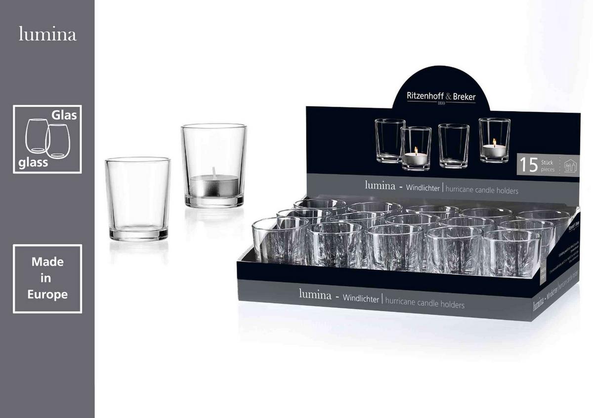 WINDLICHTER Lumina ø 5 cm 15er Set - Transparent, Glas (5/6.5/5cm) - Ritzenhoff Breker