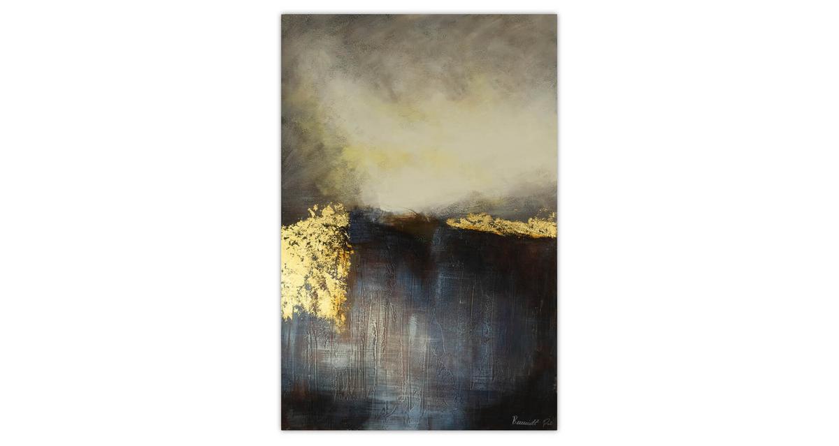 ACRYLBILD HANDGEMALT 80/120 cm - Blau, Holz/Textil (80/120cm) - KUNSTLOFT