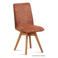 ESSZIMMERSTUHL drehbar (8er-Set) Donni 47x92x60 Eiche geölt/Cognac - Cognac/Eichefarben, Kunststoff (60/92/47cm) - 58aufmkessel