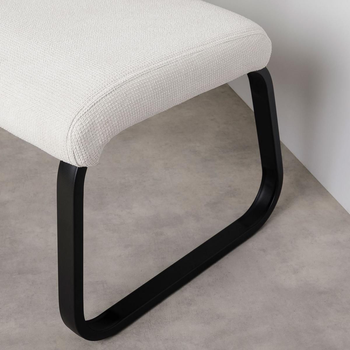 ESSZIMMERBANK VILAS cremeweiß - Creme, Textil/Metall (135/87/56cm) - IDIMEX
