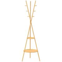 GARDEROBENSTÄNDER Bambus MDF Naturholz - Naturfarben, Naturmaterialien/Holzwerkstoff (58.5/176/58.5cm) - HOMCOM