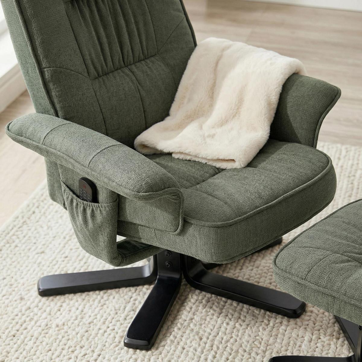 RELAXSESSEL CHARLY grün/schwarz - Schwarz/Grün, Textil (76/87/61cm) - IDIMEX