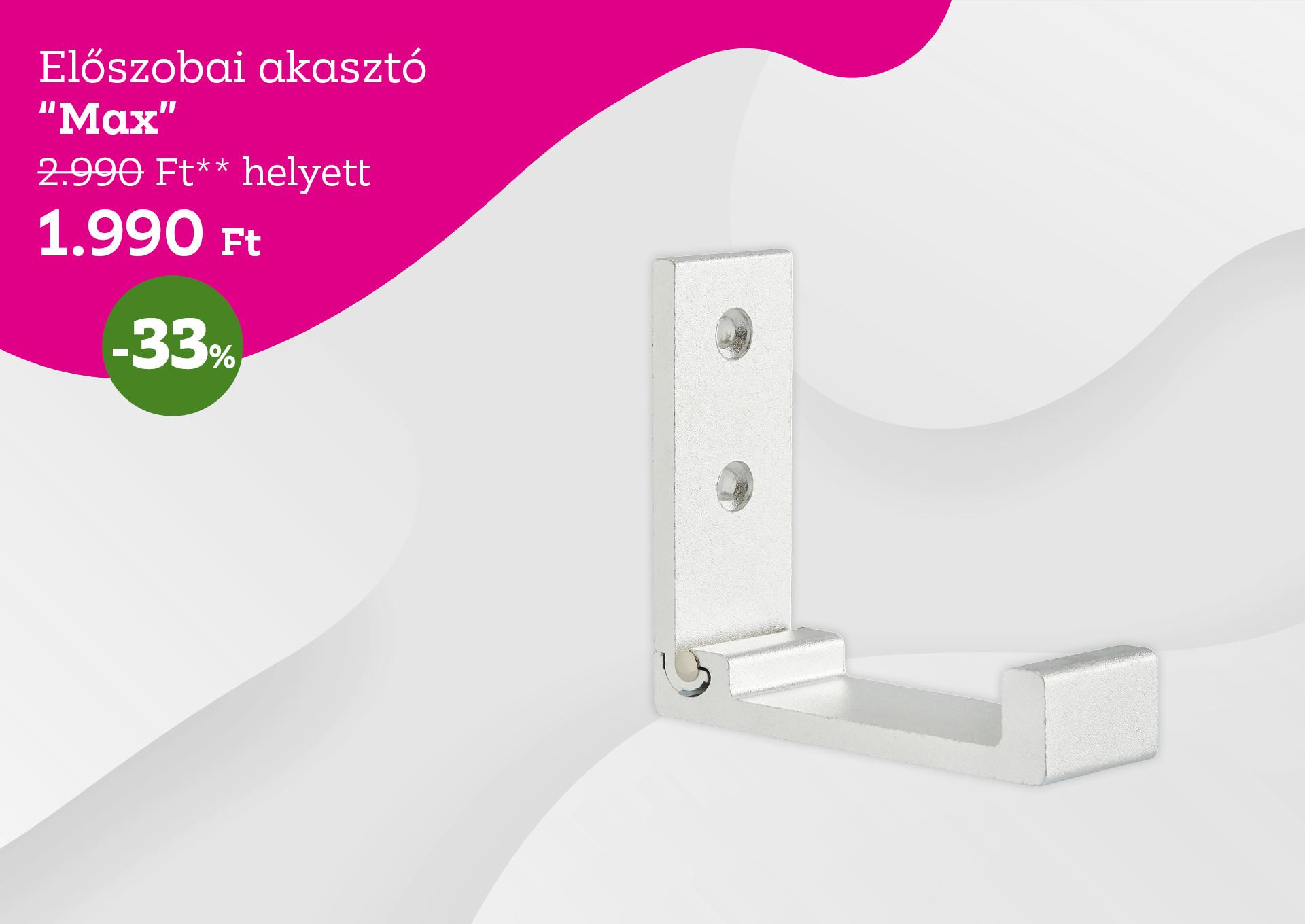 Előszoba akasztó MAX 2990 Forint helyett 1990 Forint, kedvezmény mértéke 33%