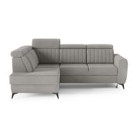 ECKSCHLAFSOFA Connor II verstellbare Kopfstützen, Dunkelbeige, links - Beige/Schwarz, Textil (268/204cm) - Beautysofa