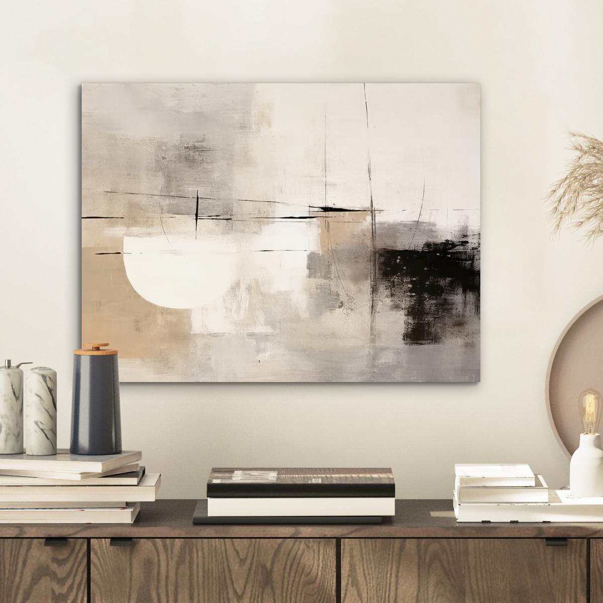 METALLBILD Abstrakt - Kunst - Grau 40x30 cm - Hellgrau, Metall (40/30cm) - MuchoWow