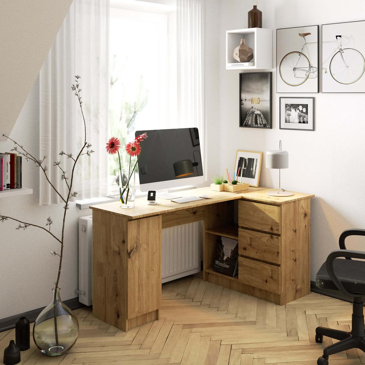 SCHREIBTISCH Eiche Artisan 77/155/85 - Eiche Artisan, Holzwerkstoff (124/85/77cm) - RAUMHIRSCH FURNITURE