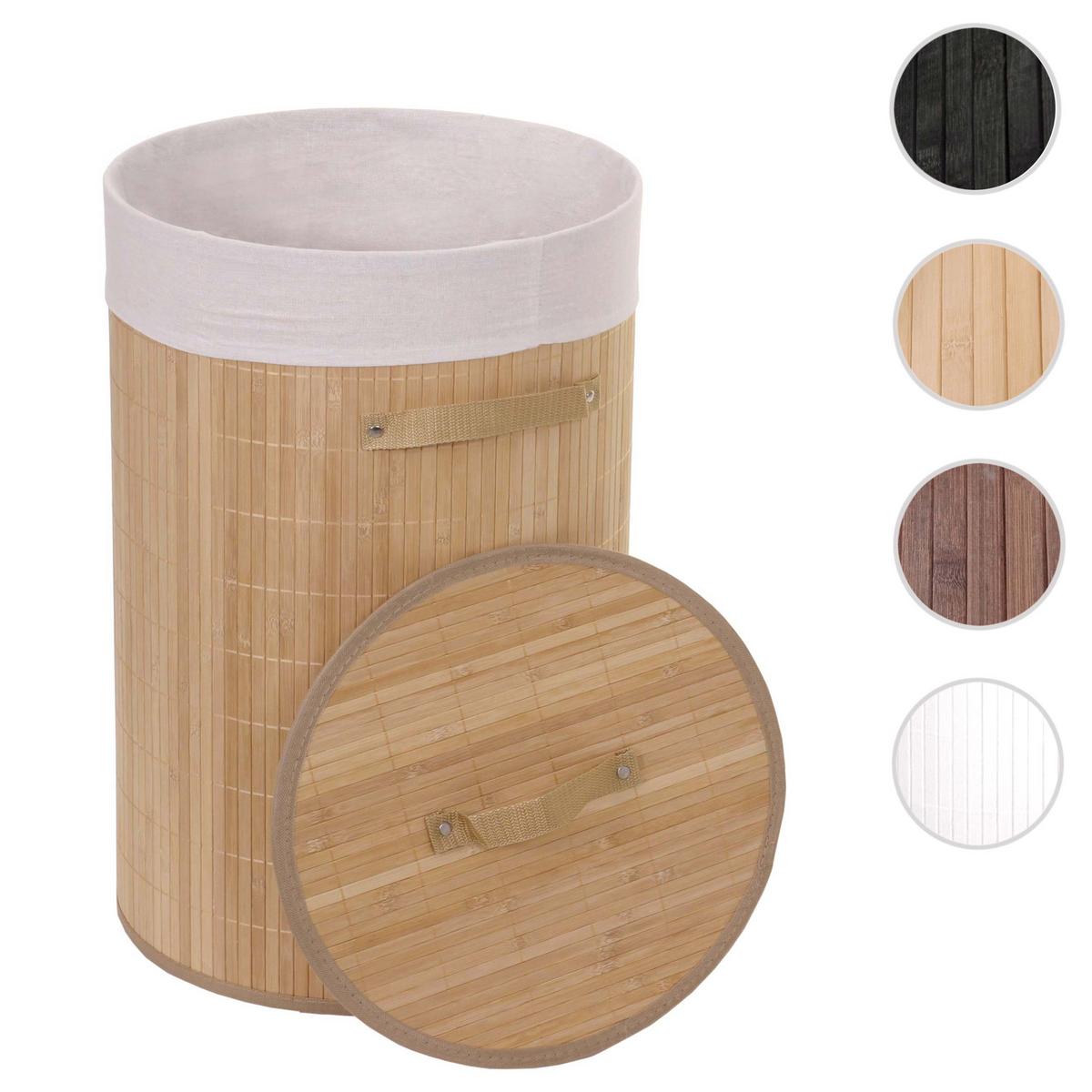 WÄSCHEKORB Buche Dekor, Cremeweiß - Buchefarben/Creme, Holz (35/59/35cm) - MCW