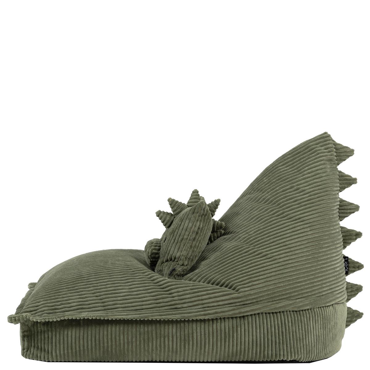 KINDERSITZSACK mit Kissen Dino Cord - Salbeigrün, Textil (72/66/102cm) - icon