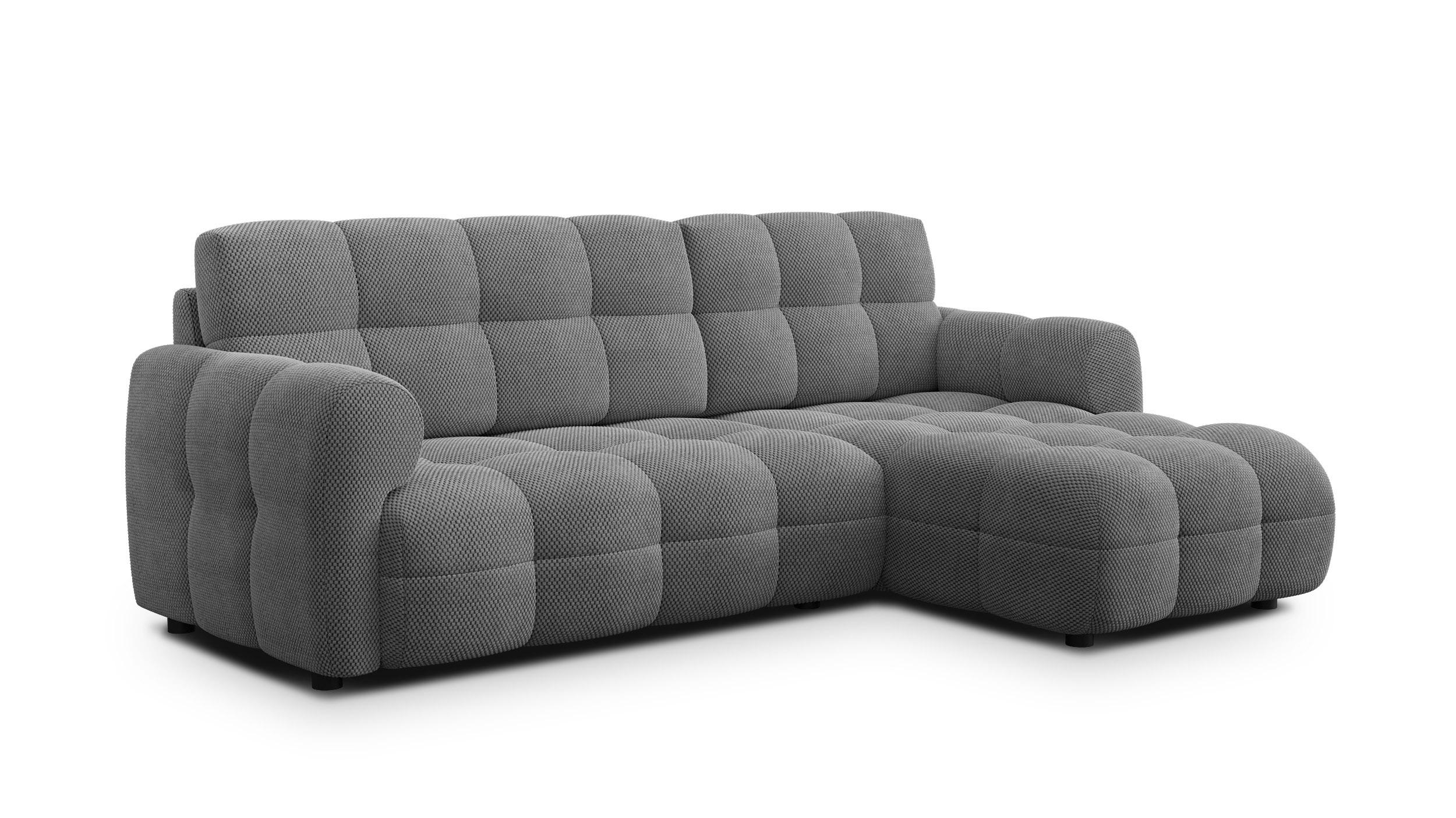 ECKSOFA MELLOW 3-Sitzer, grau - Schwarz/Grau, Holz/Textil (232/156cm) - Wozimo