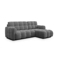ECKSOFA MELLOW 3-Sitzer, grau - Schwarz/Grau, Holz/Textil (232/156cm) - Wozimo