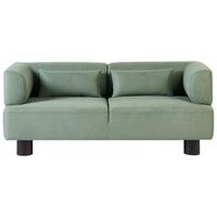 2-SITZER-SOFA Hellgrün Movik - Dunkelbraun, Textil (183/74/90cm) - Beliani