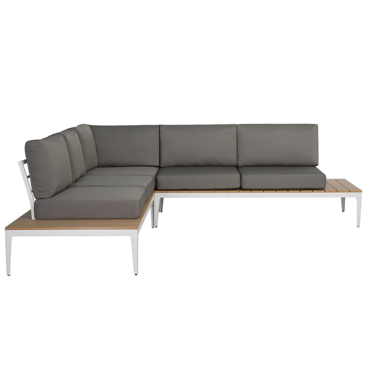 LOUNGE-SET 4-Sitzer grau Positano - Grau, Holzwerkstoff - Beliani