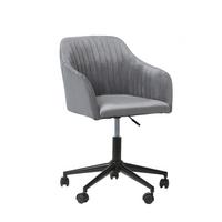 BÜRODREHSTUHL Polyester Grau Venice - Schwarz/Grau, Kunststoff/Textil (45/79/64cm) - Beliani