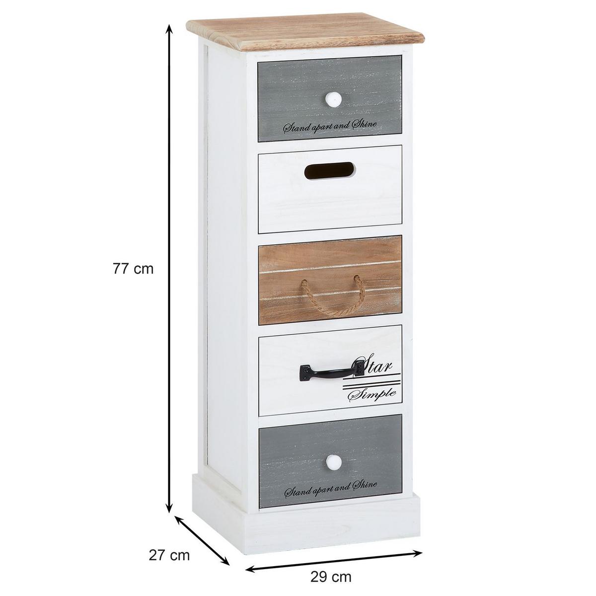KOMMODE SALVA weiß - Weiß, Holz (29/77/27cm) - CARO-Möbel