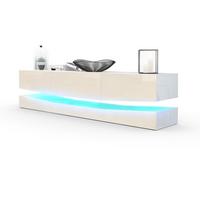 LOWBOARD City Fronten in Creme Hochglanz - Creme, Holzwerkstoff (178/48/39cm) - Vladon