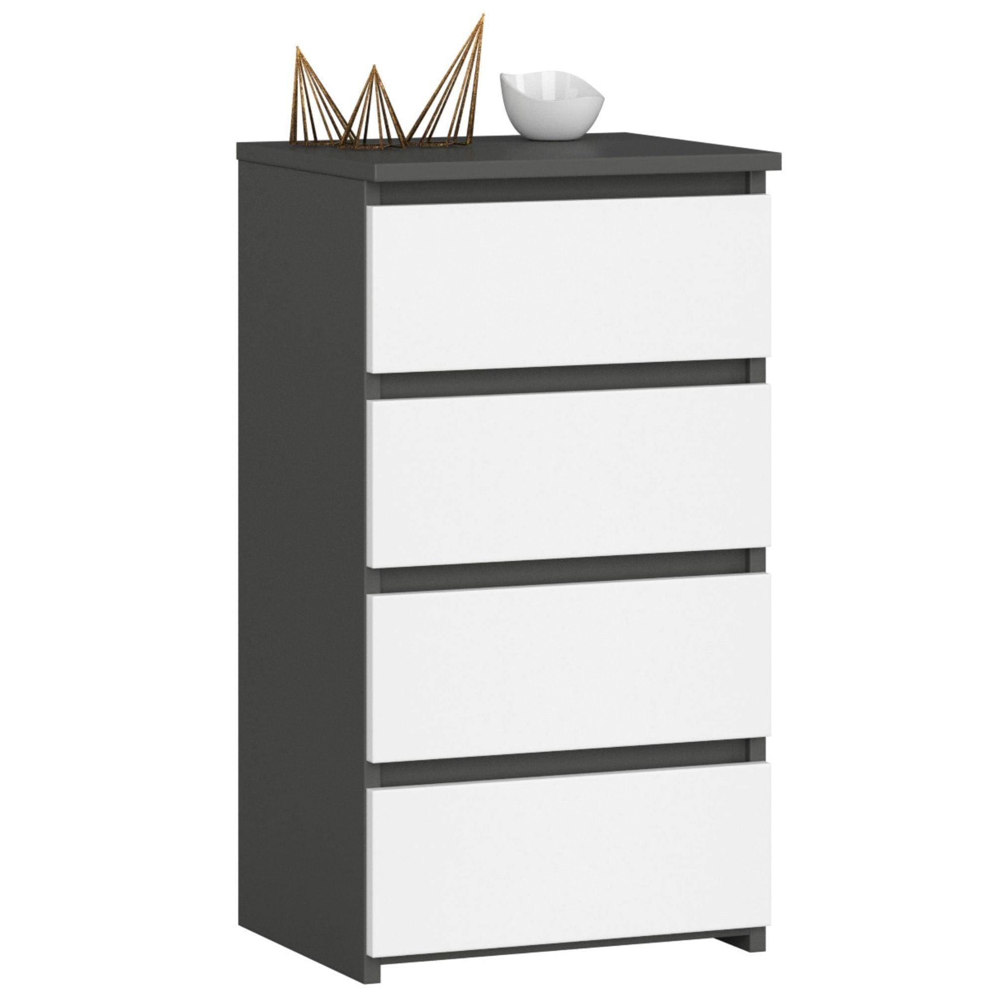 KOMMODE Graphit Grau, Weiß 74/40/35 - Weiß, Holzwerkstoff (40/74/35cm) - RAUMHIRSCH FURNITURE